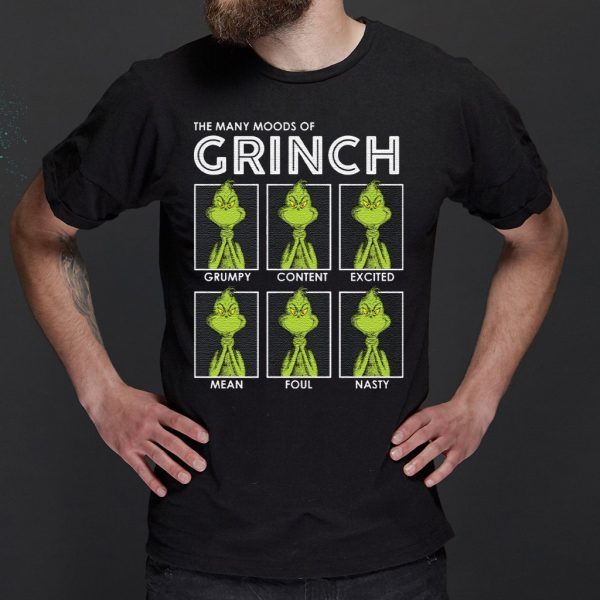 The many moods of Grinch Christmas t shirts