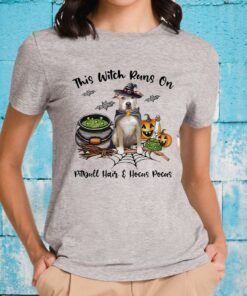 This Witch runs on Pitbull hair and Hocus Pocus Halloween T-Shirt