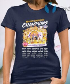 Western Conference Champions 2020 NBA Los Angeles Lakers signatures T-Shirt