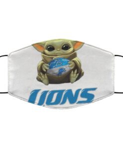 Detroit Lions Baby Yoda Face Mask