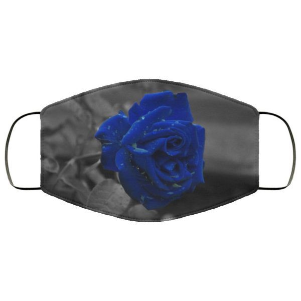 Black and Blue Rose Face Mask
