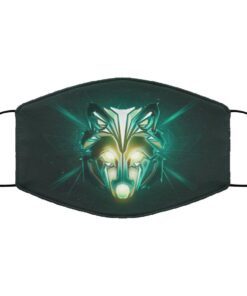 Digital Art Wolf Face Mask