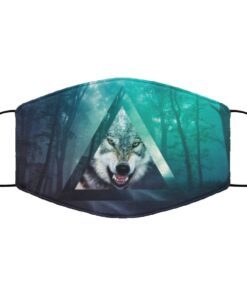 Wolf Triangle Trees Face Mask