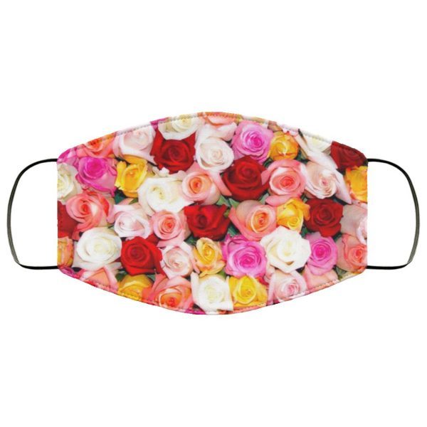 Assorted-color rose lot rose colorful flowers Face Mask