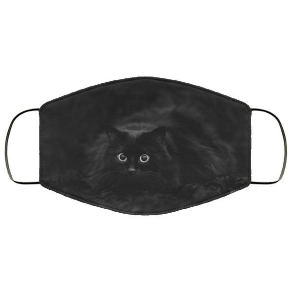 Wallpaper cat black background Face Mask
