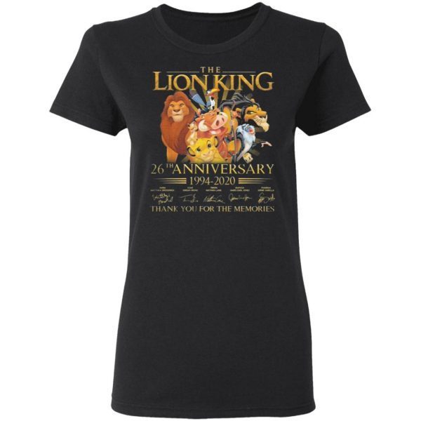 The Lion King 26th Anniversary 1994-2020 Signatures Thank You For The Memories T-Shirt