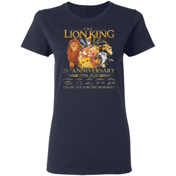 The Lion King 26th Anniversary 1994-2020 Signatures Thank You For The Memories T-Shirt