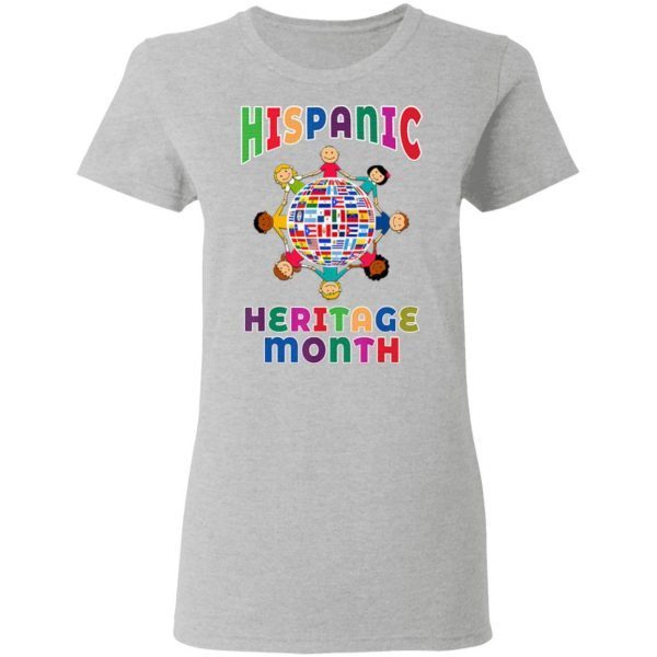 Hispanic heritage month for kids all countries flags world T-Shirt