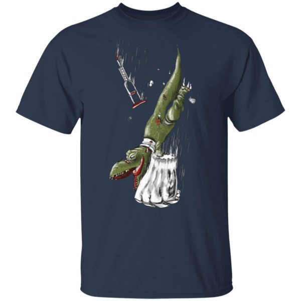 How Ridiculous Merch Falling Rexy with Hulks Fist T-Shirt