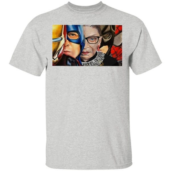 Ironman Captain America Ruth Bader Ginsburg Batman Spiderman T-Shirt