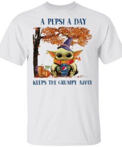 Baby Yoda hug Pepsi a day keep the grumpy away wonderful fall T-Shirt