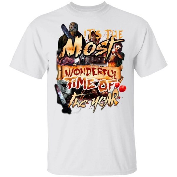 Horror Characters Halloween It’s The Most Wonderful Time Of The Year Blood T-Shirt
