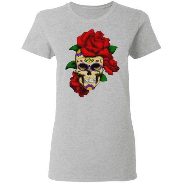 Sugar Skull With Rose Day Of The Dead Dia De Muertos T-Shirt