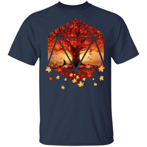 Autumn Maple tree D2O DnD dice Halloween T-Shirt