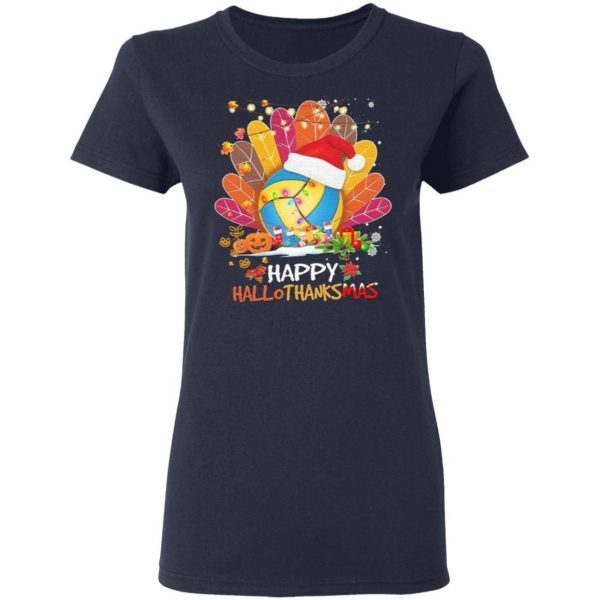 Volleyball Happy Hallothanksmas T-Shirt
