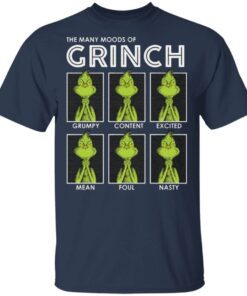 The many moods of Grinch Christmas t shirt