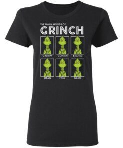 The many moods of Grinch Christmas t shirt