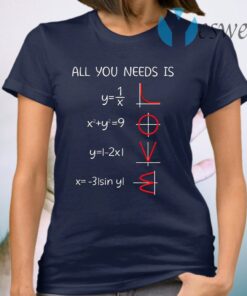 All You Need Is Love Math Funny Math Functional Math T-Shirt