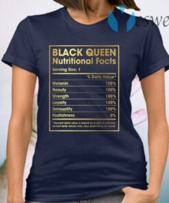 Anti Racism Melanin Girl Black Queen Nutritional Facts T-Shirt