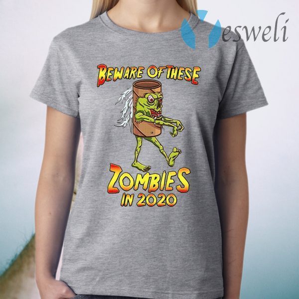 Beware Of These Zombies Funny Zombie Toilet Paper Pun Women Long T-Shirt