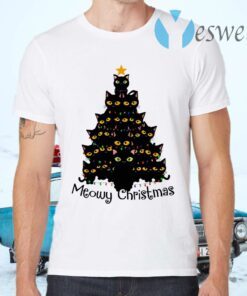 Black Cats Meowy Christmas Tree T-Shirts