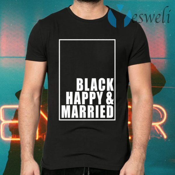 Black Happy And Married T-Shirts