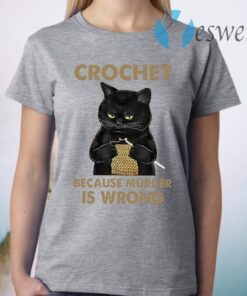 Black cat crochet because murder is wrong T-Shirt