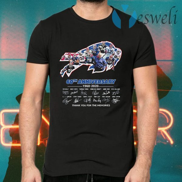 Buffalo Bills 60th anniversary 1960 2020 thank You for the memories signatures T-Shirts