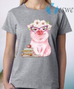 Cute Pig Teachers Books Apple T-Shirt