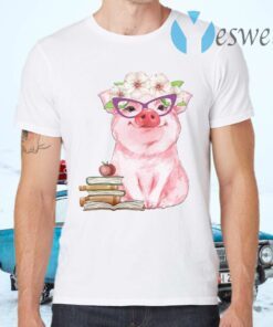 Cute Pig Teachers Books Apple T-Shirts