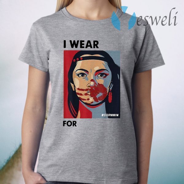 Funny MMIWG Indigenous Women I wear red for my Sisters T-Shirt