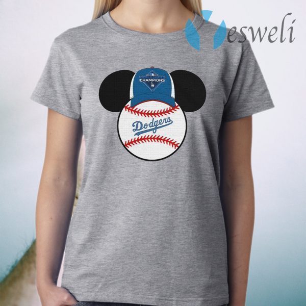 Los Angeles Dodgers Mickey Mouse Champions 2020 MLB T-Shirt