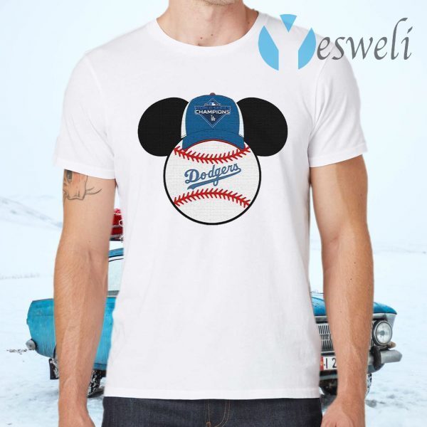 Los Angeles Dodgers Mickey Mouse Champions 2020 MLB T-Shirts