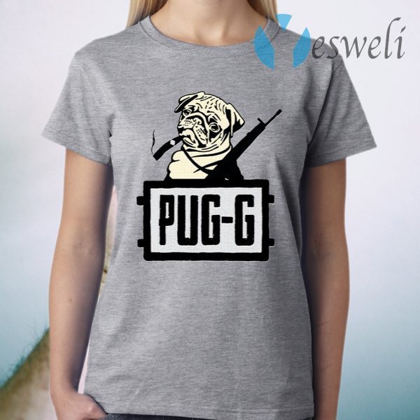 Mensxp Merch Blue Pugg Pubg Ar Gun Print T-Shirt