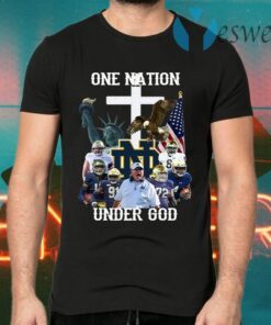 Notre Dame Fighting Irish Football One Nation Under God Cross T-Shirts