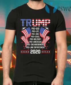 Pro Trump Pro God Pro Life Pro Jobs Pro Israel Pro Military Pro American Pro 2nd Amendment T-Shirts