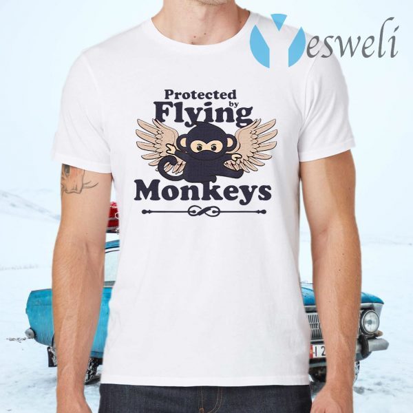 Protected by Flying Monkeys Funny Ninja T-Shirts