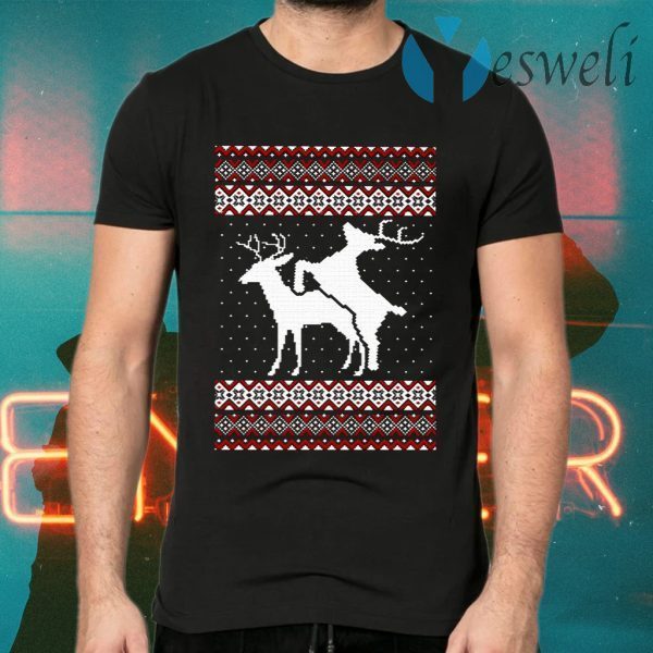 Reindeer Climax Ugly Christmas T-Shirts