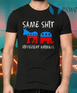 Republican And Democratic Same Shit Different Animals T-Shirts