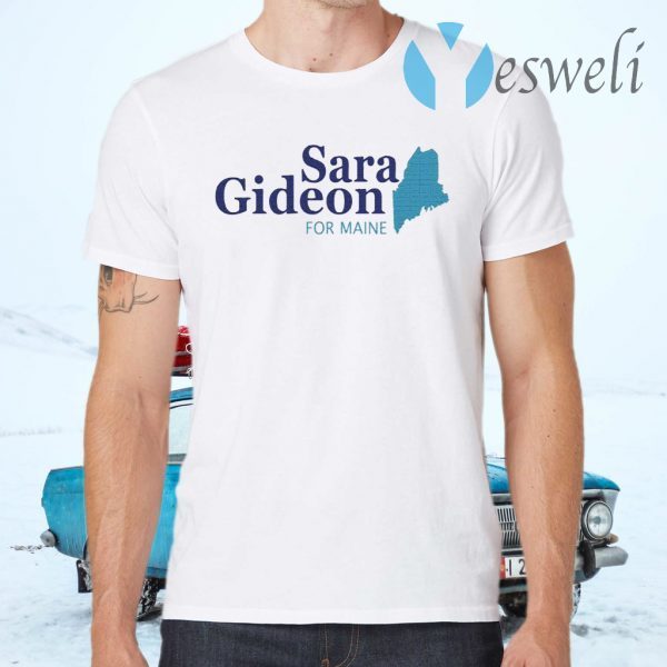 Sara Gideon White Logo Tee Sara Gideon For Senate T-Shirts