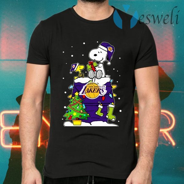 Snoopy Lakers Ugly Christmas T-Shirts