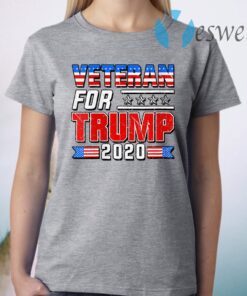 Veteran For Trump 2020 Patriotic American Flag July 4th T-Shirt
