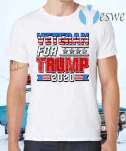 Veteran For Trump 2020 Patriotic American Flag July 4th T-Shirts