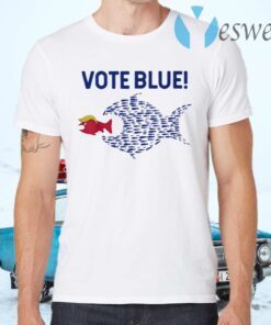 Vote Blue Fish Eating Red Fish Trump Funny Political Meme T-Shirts