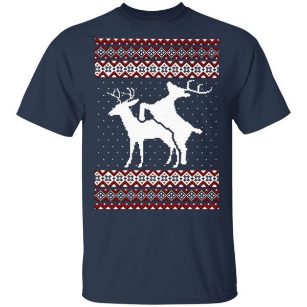 Reindeer Climax Ugly Christmas T-Shirt