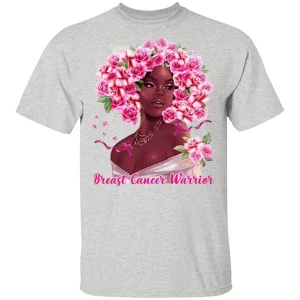 Black Girl Pink Warrior Breast Cancer Awareness T-Shirt