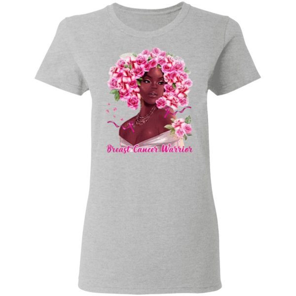 Black Girl Pink Warrior Breast Cancer Awareness T-Shirt