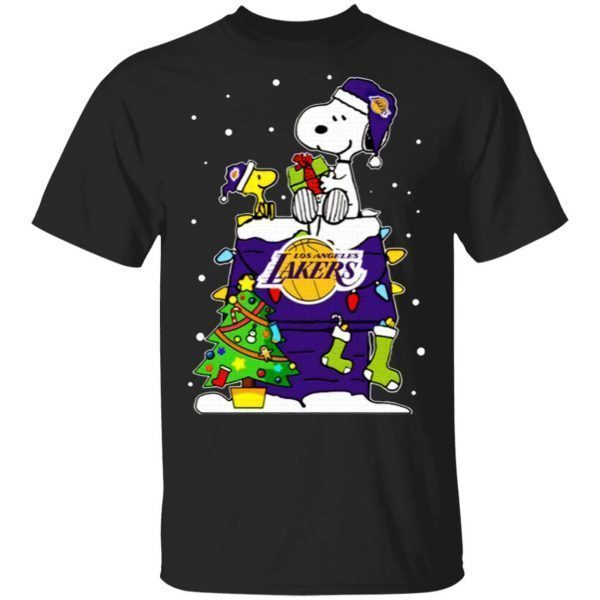Snoopy Lakers Ugly Christmas T-Shirt