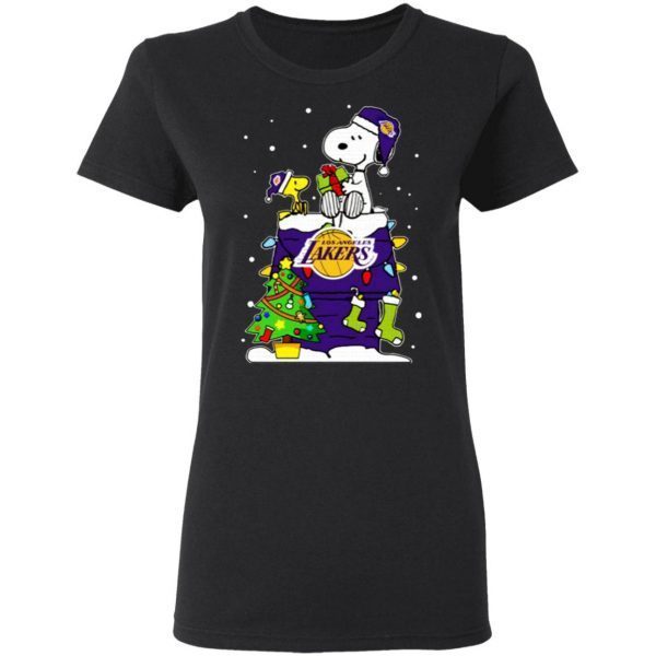 Snoopy Lakers Ugly Christmas T-Shirt