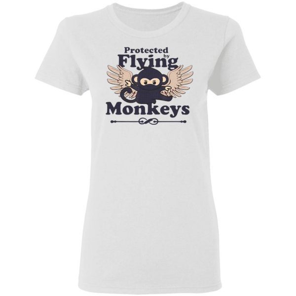 Protected by Flying Monkeys Funny Ninja T-Shirt